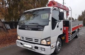 Аренда машины с манипулятором на базе Isuzu NQR75 по цене от 850 руб./час