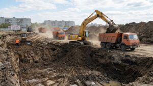 Разработка котлована с вывозом грунта