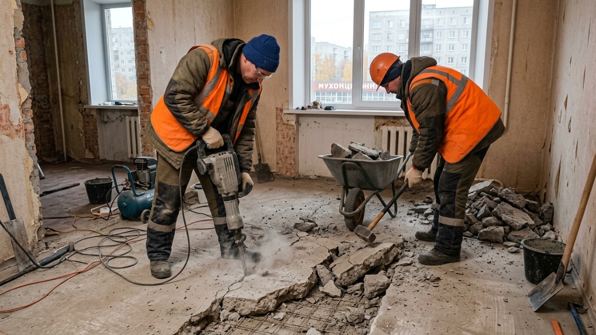 демонтаж бетонной стяжки