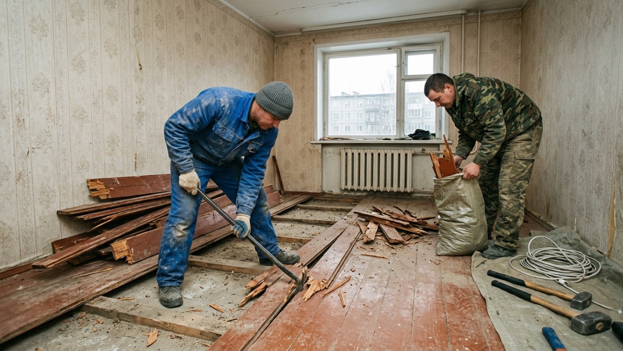 демонтаж деревянных полов