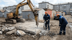 демонтаж фундамента гаража