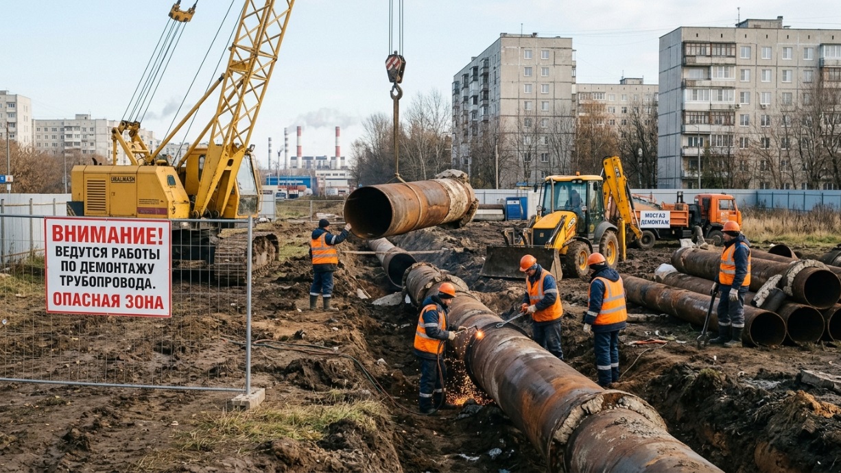 демонтаж инженерных трубопроводов