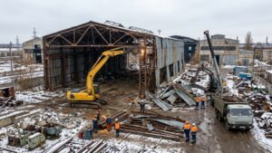 демонтаж промышленных ангаров