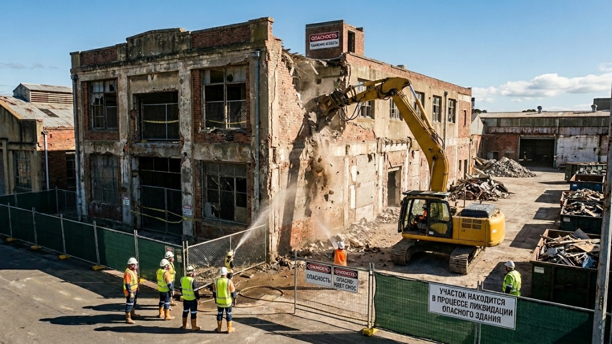 демонтаж ветхих и аварийных зданий