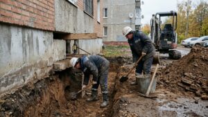 выемка грунта из-под фундамента